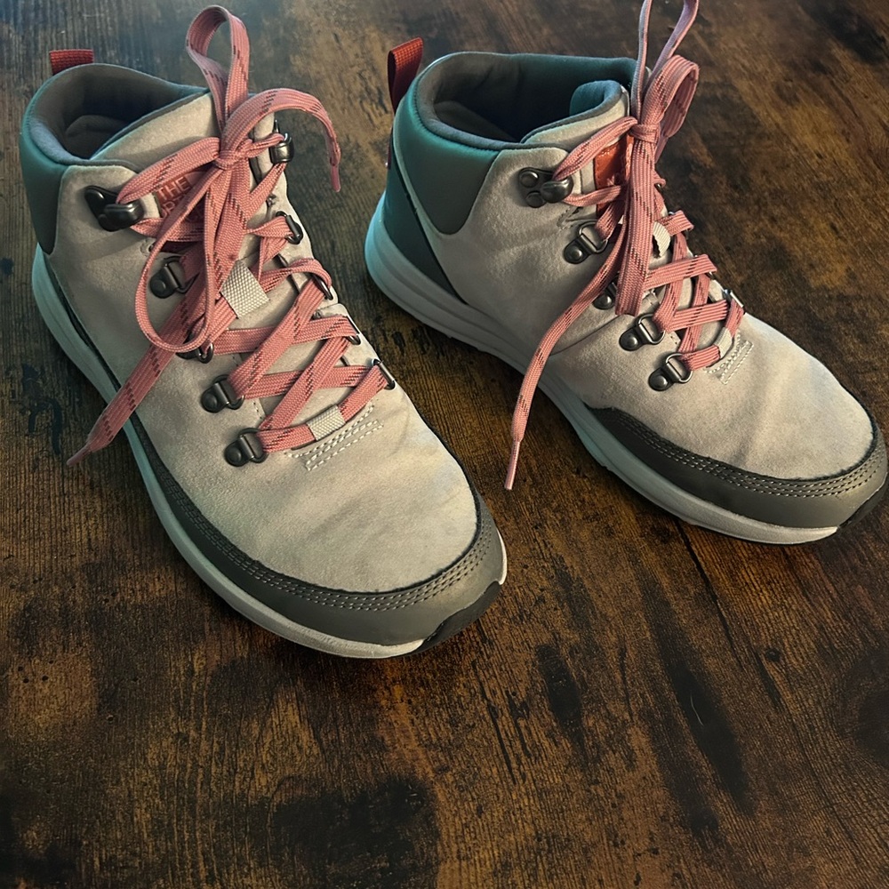 Stylish Gray and Pink Hiking Boots
